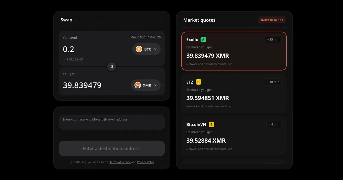 Arpokrat Swap : échangez vos cryptomonnaies sans laisser de traces